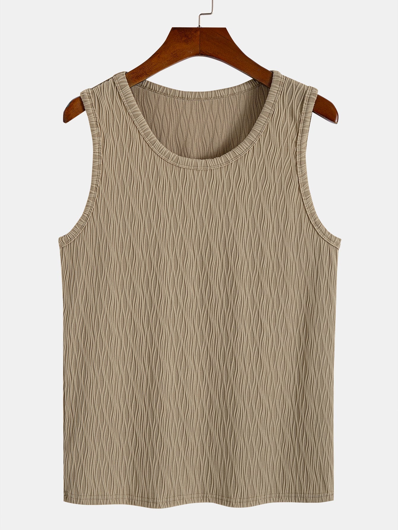 Wave Jacquard Textured Tank Top