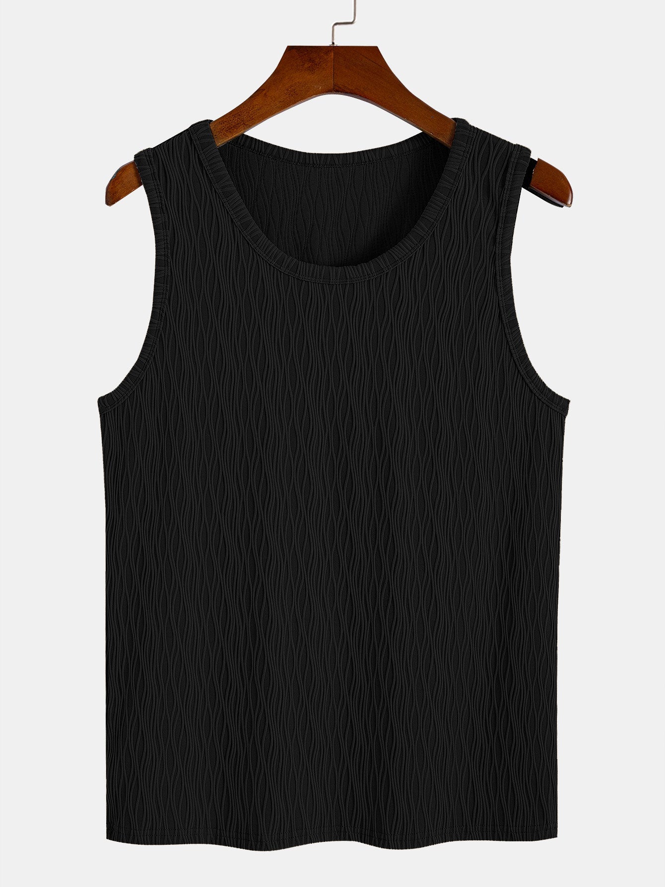 Wave Jacquard Textured Tank Top