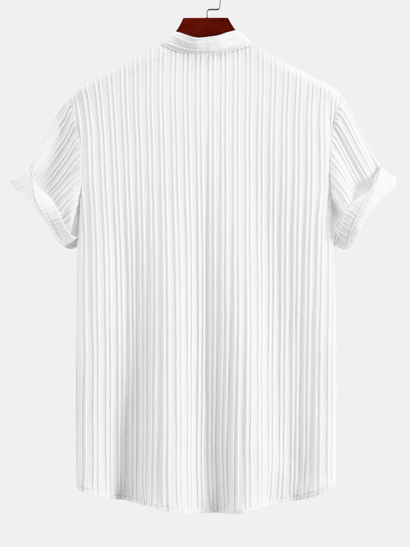Textured Stand Collar Shirt