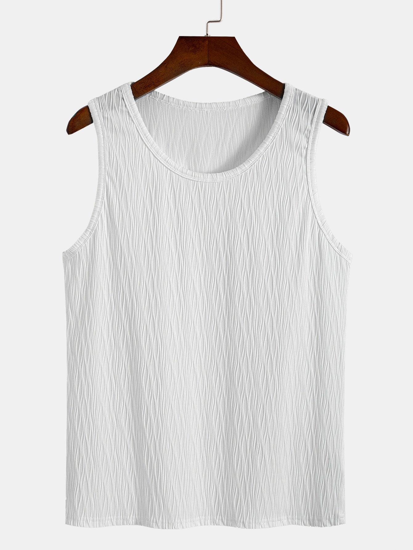Wave Jacquard Textured Tank Top