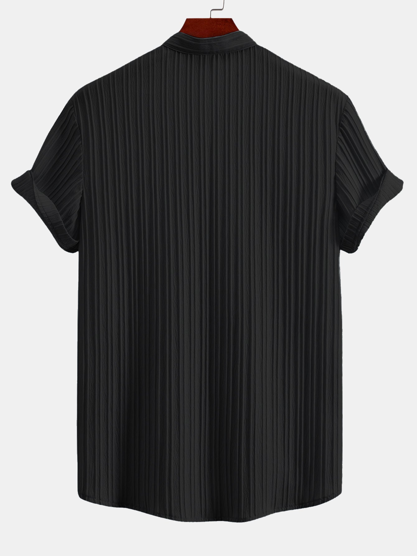 Textured Stand Collar Shirt