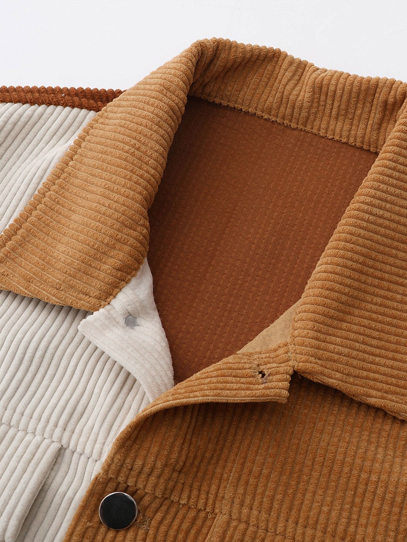 Color Block Corduroy Jacket