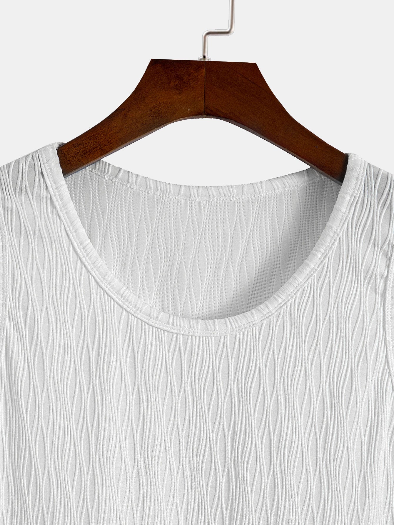 Wave Jacquard Textured Tank Top