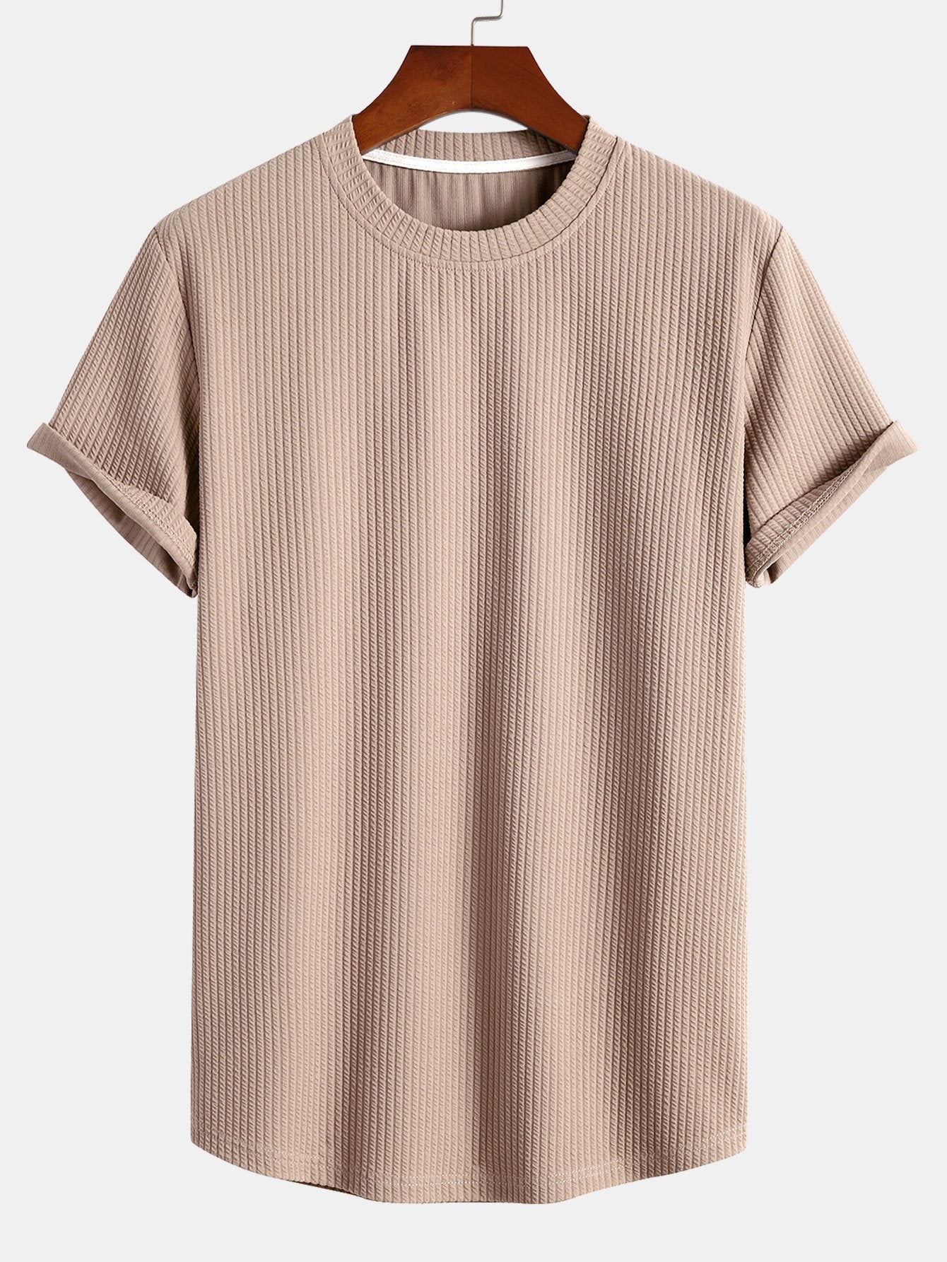 Muscle Fit Ribbed Arc Hem T-Shirt & Shorts