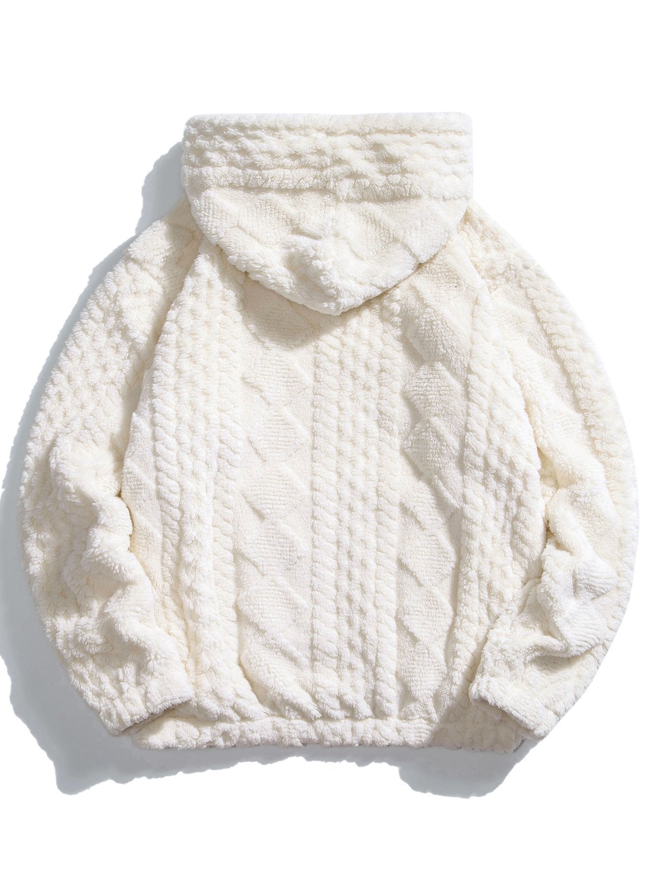 Geometry Jacquard Teddy Hoodie