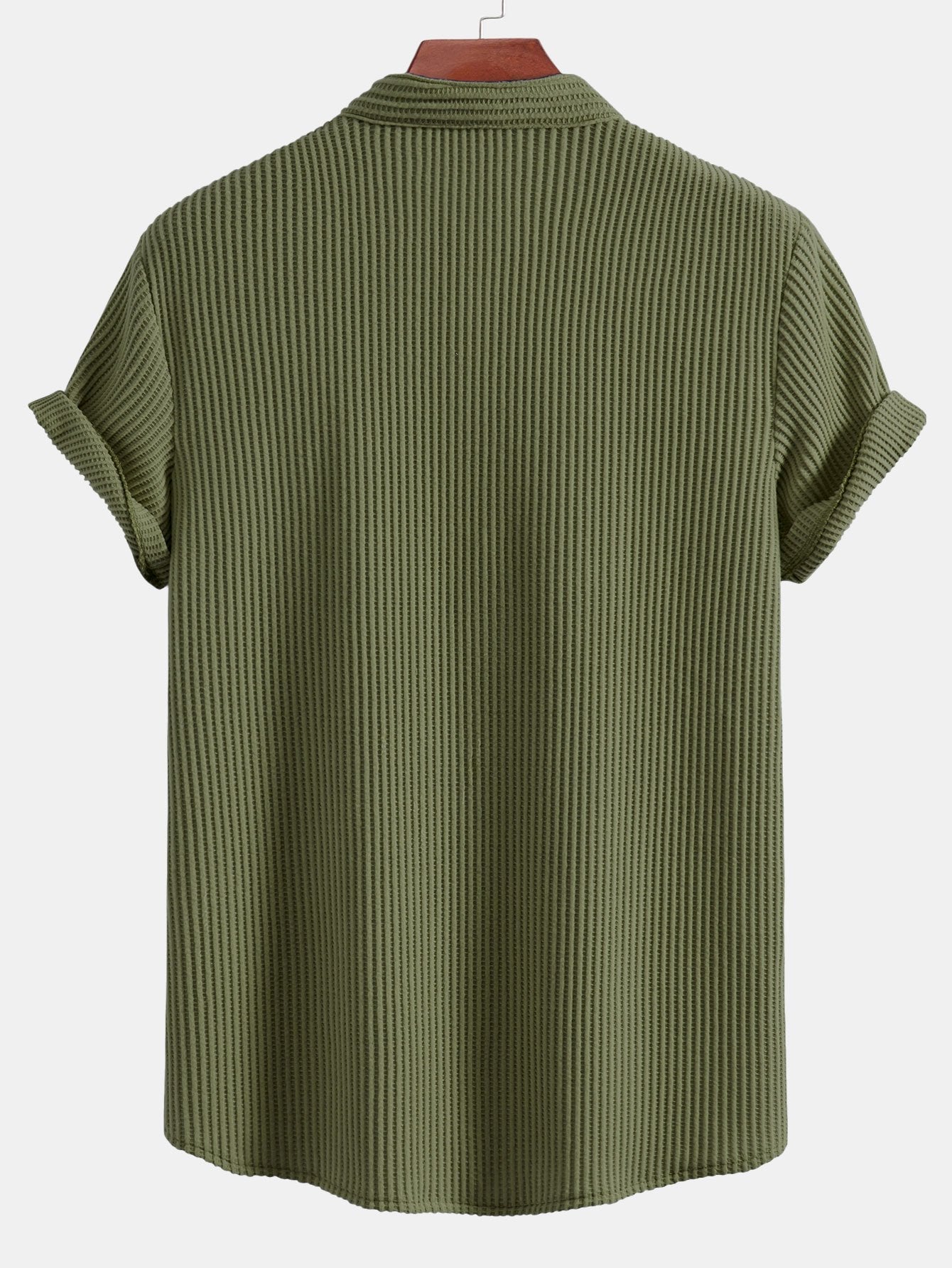 Waffle Stand Collar Shirt