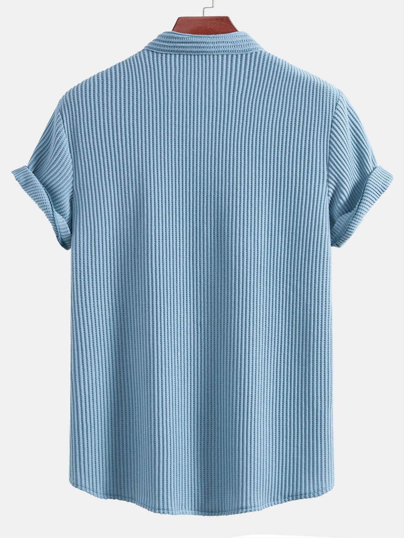 Waffle Stand Collar Shirt