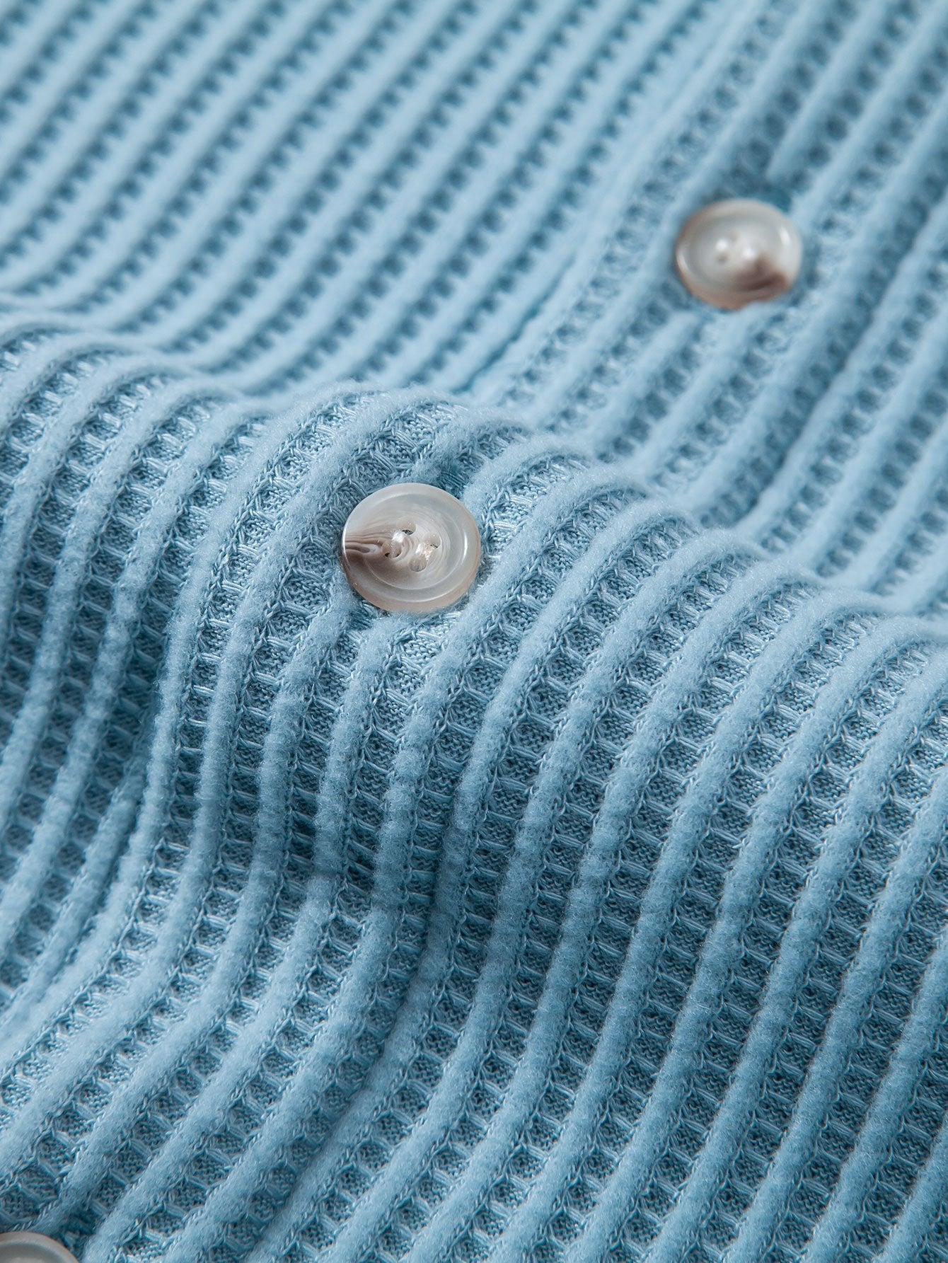 Waffle Stand Collar Shirt