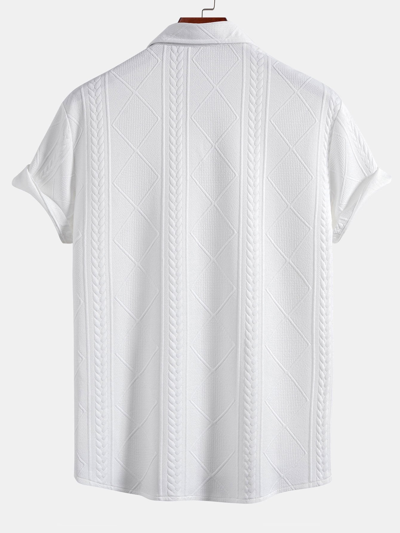 Geometric Jacquard Button Up Shirt