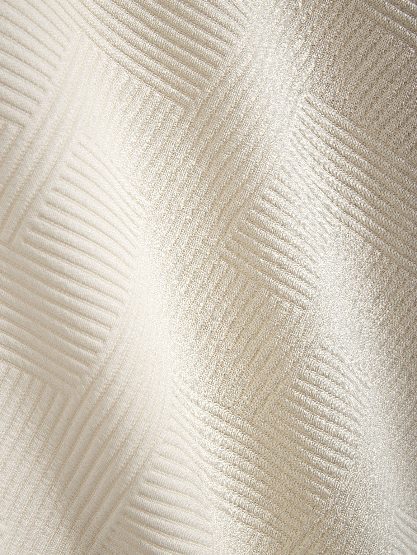 Stripe Jacquard Zip Up Polo