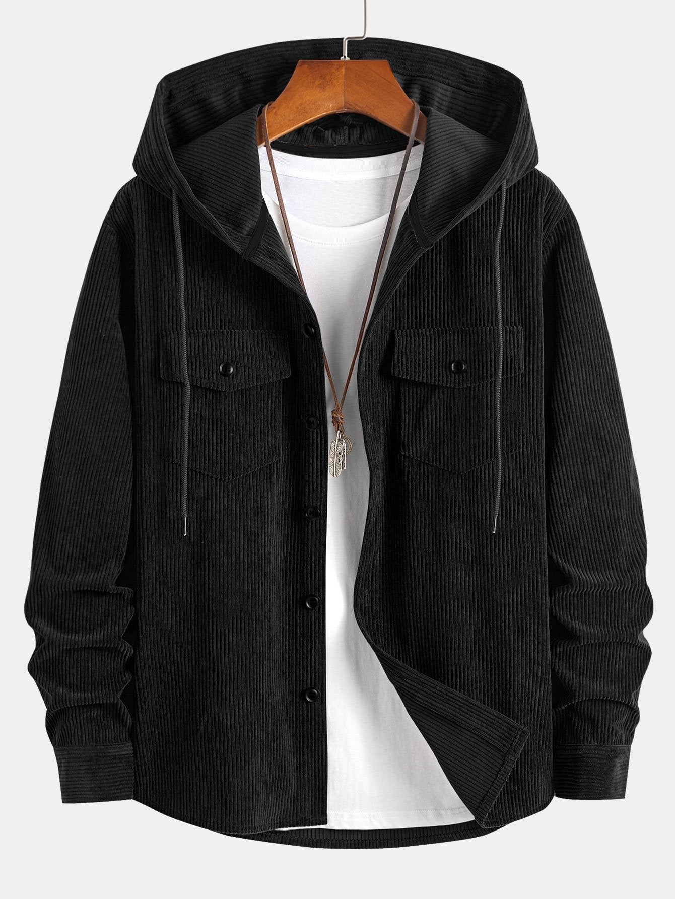 Corduroy Hooded Overshirt
