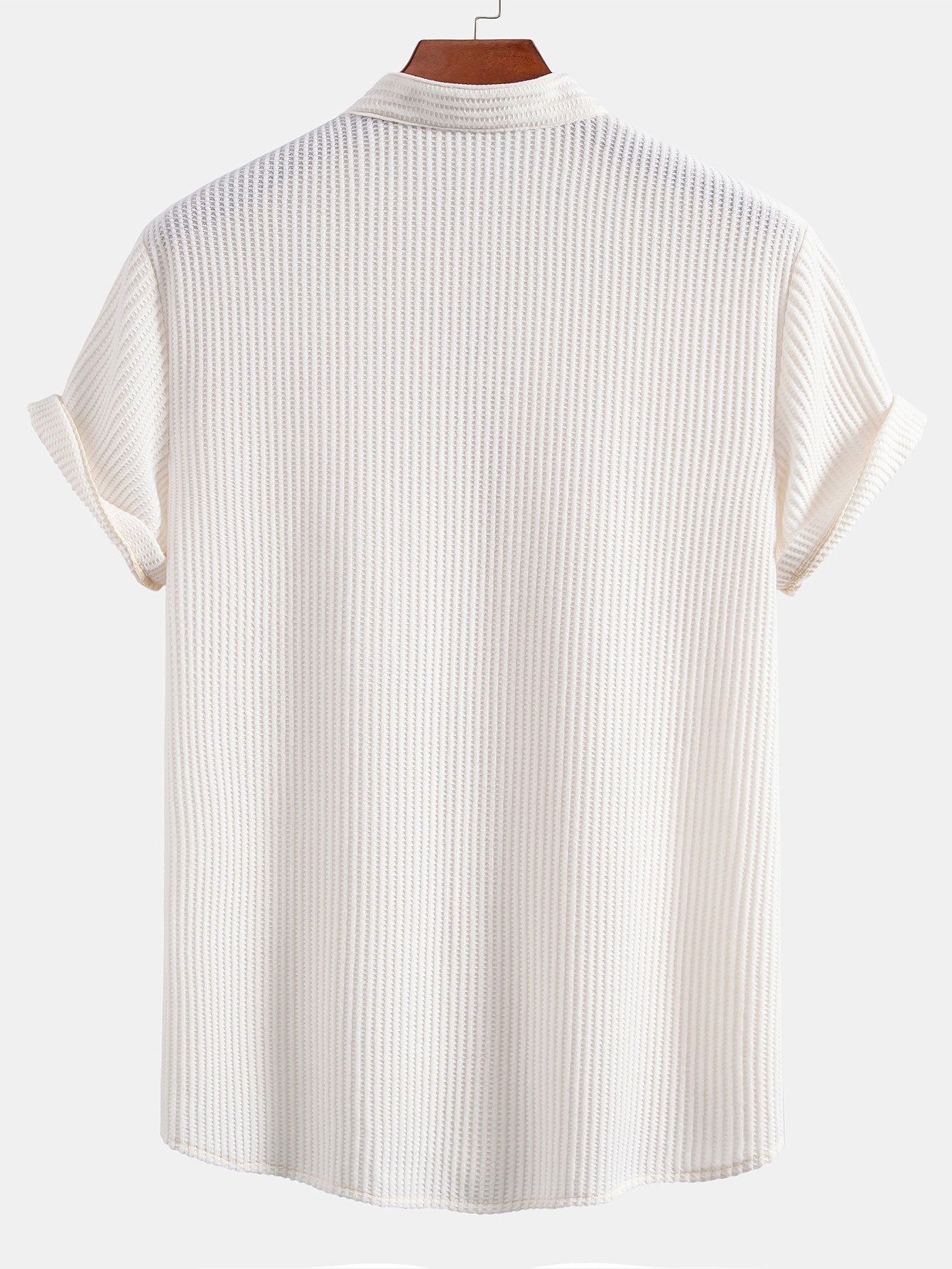 Waffle Stand Collar Shirt