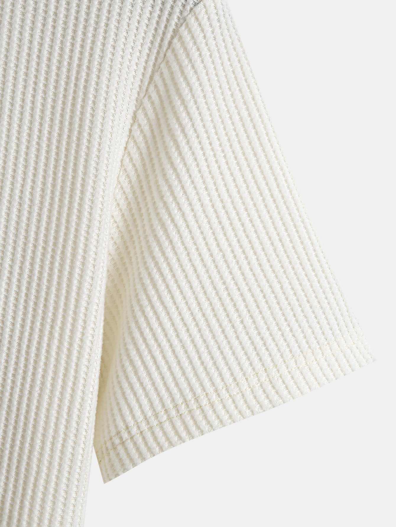 Knitted Waffle Arc Hem T-Shirt