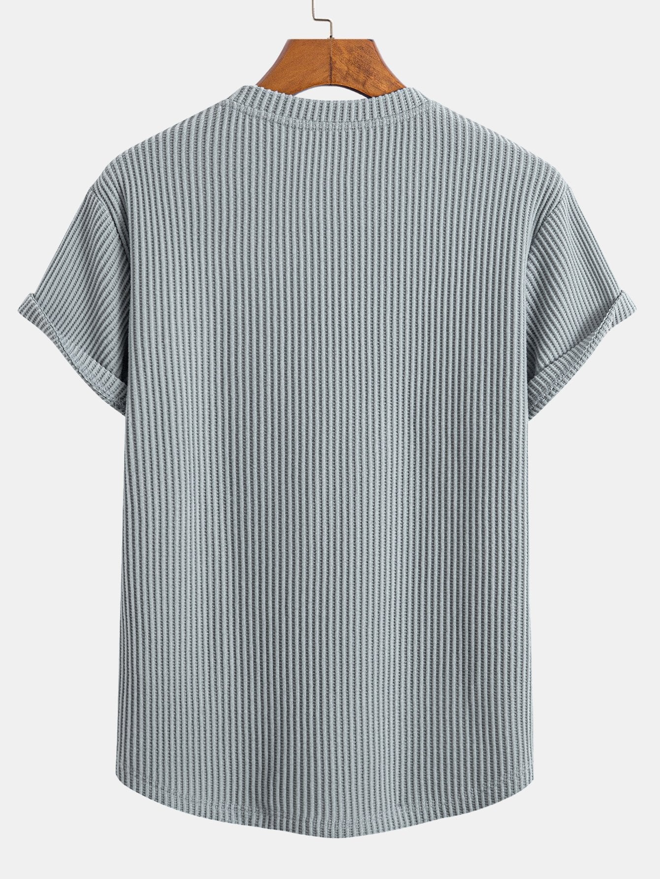 Knitted Waffle Arc Hem T-Shirt