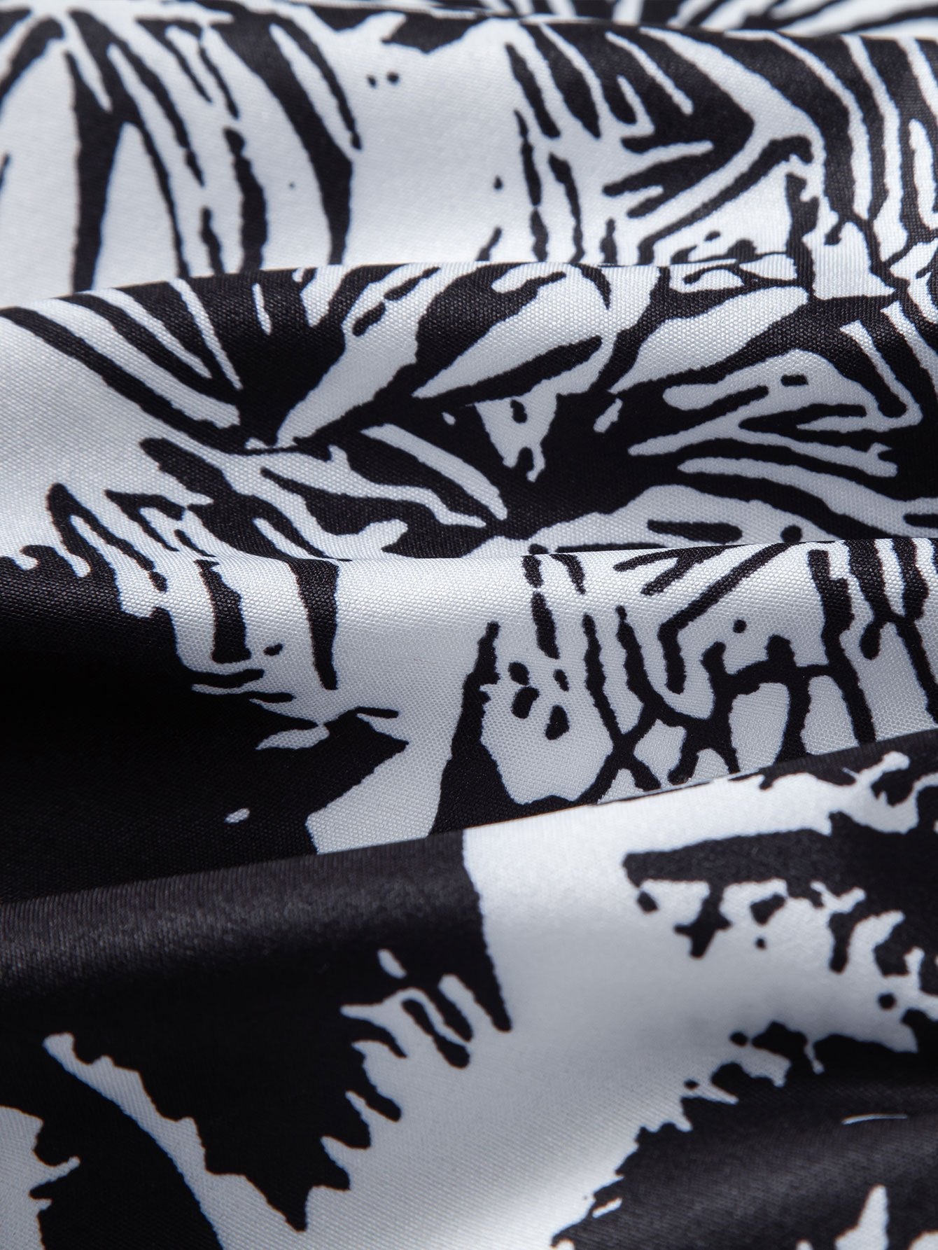 Palm Trees Print Button Up Shirt & Striped Swim Shorts