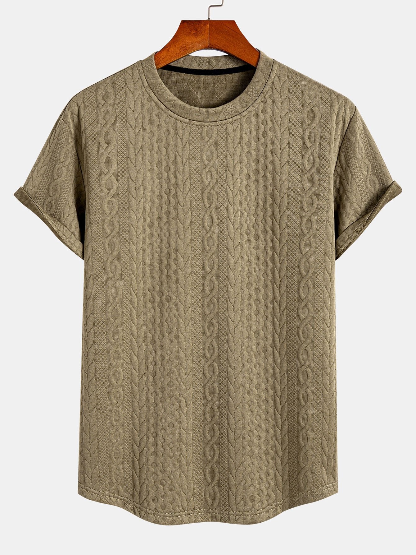 Twist Jacquard Arc Hem T-Shirt