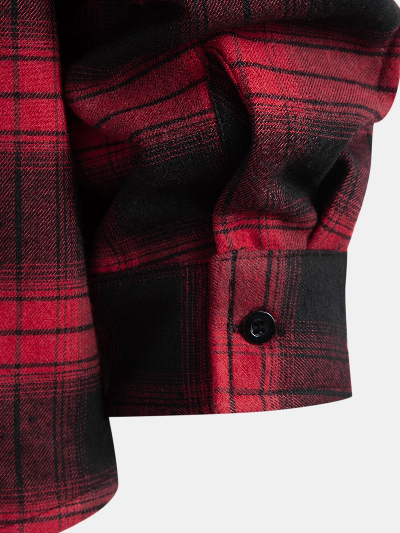 Fleece Lined Plaid Hooded Shirt