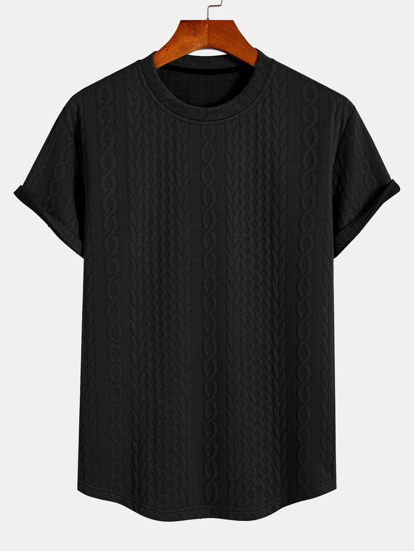 Twist Jacquard Arc Hem T-Shirt