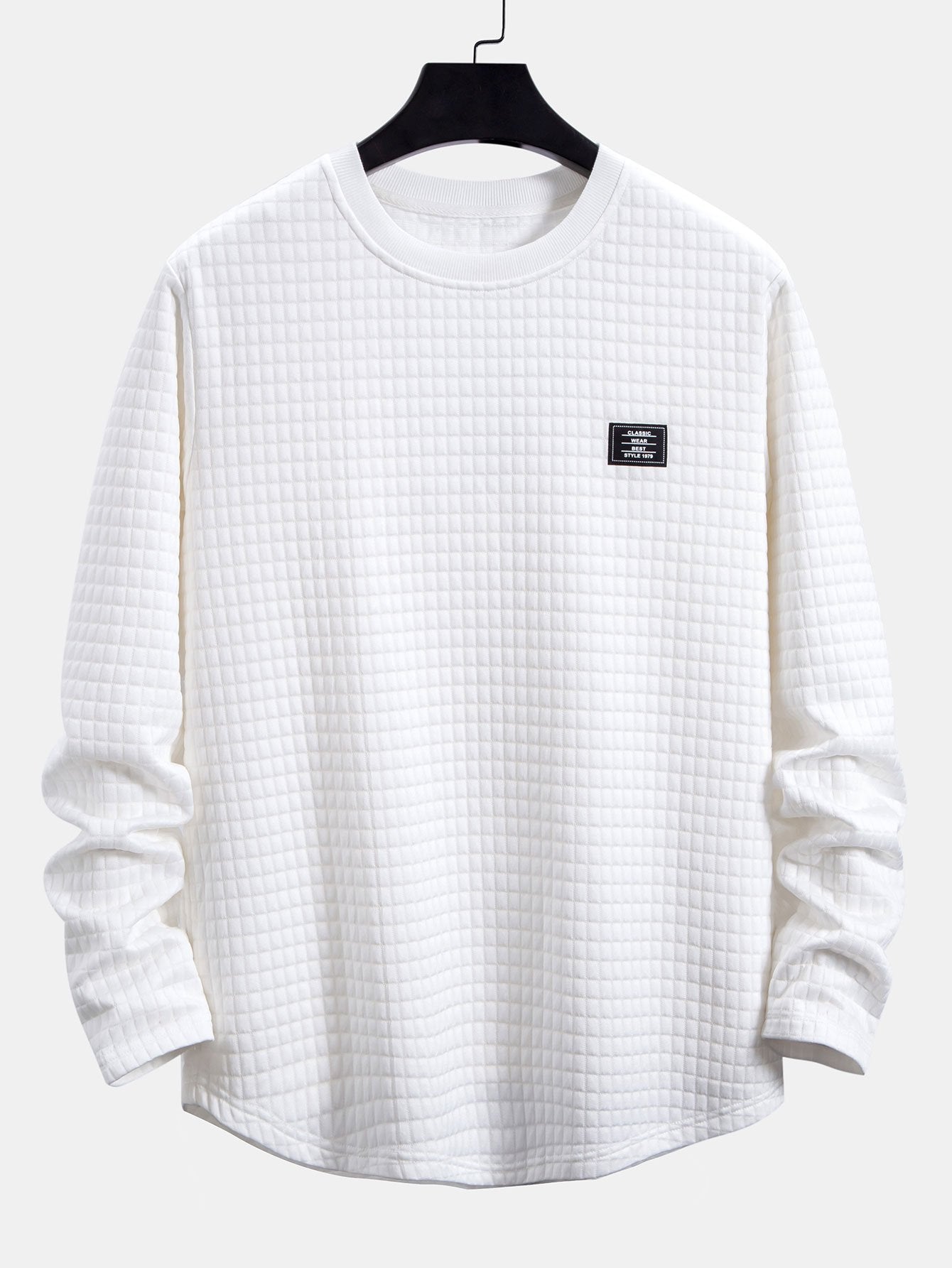 Long Sleeve Waffle Arc Hem T-Shirt