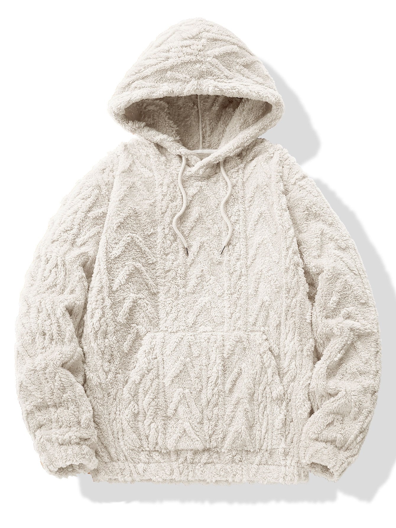 Geometric Jacquard Teddy Hoodie