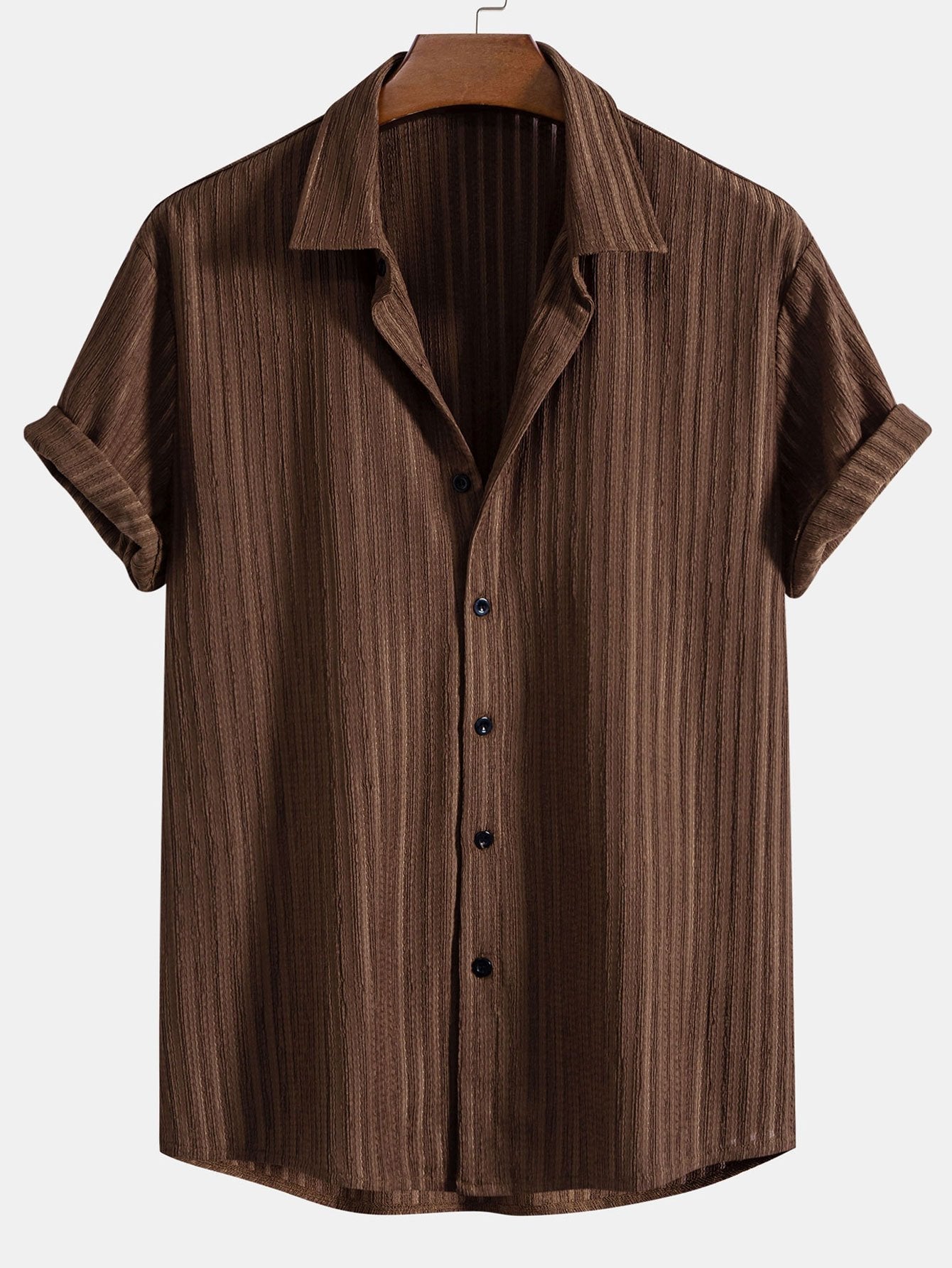 Stripe Jacquard Button Up Shirt