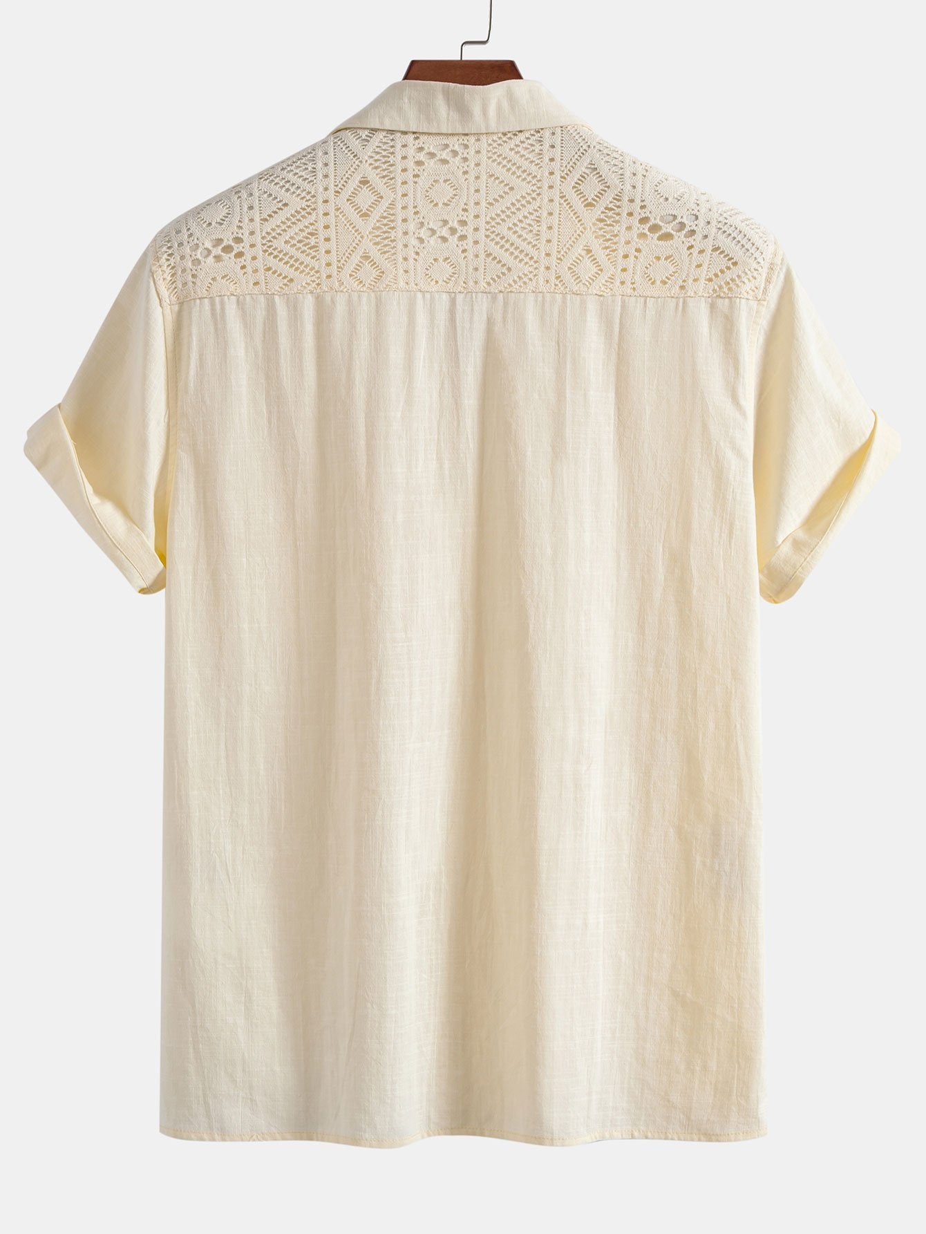Geometric Textured Patchwork Cuban Shirt