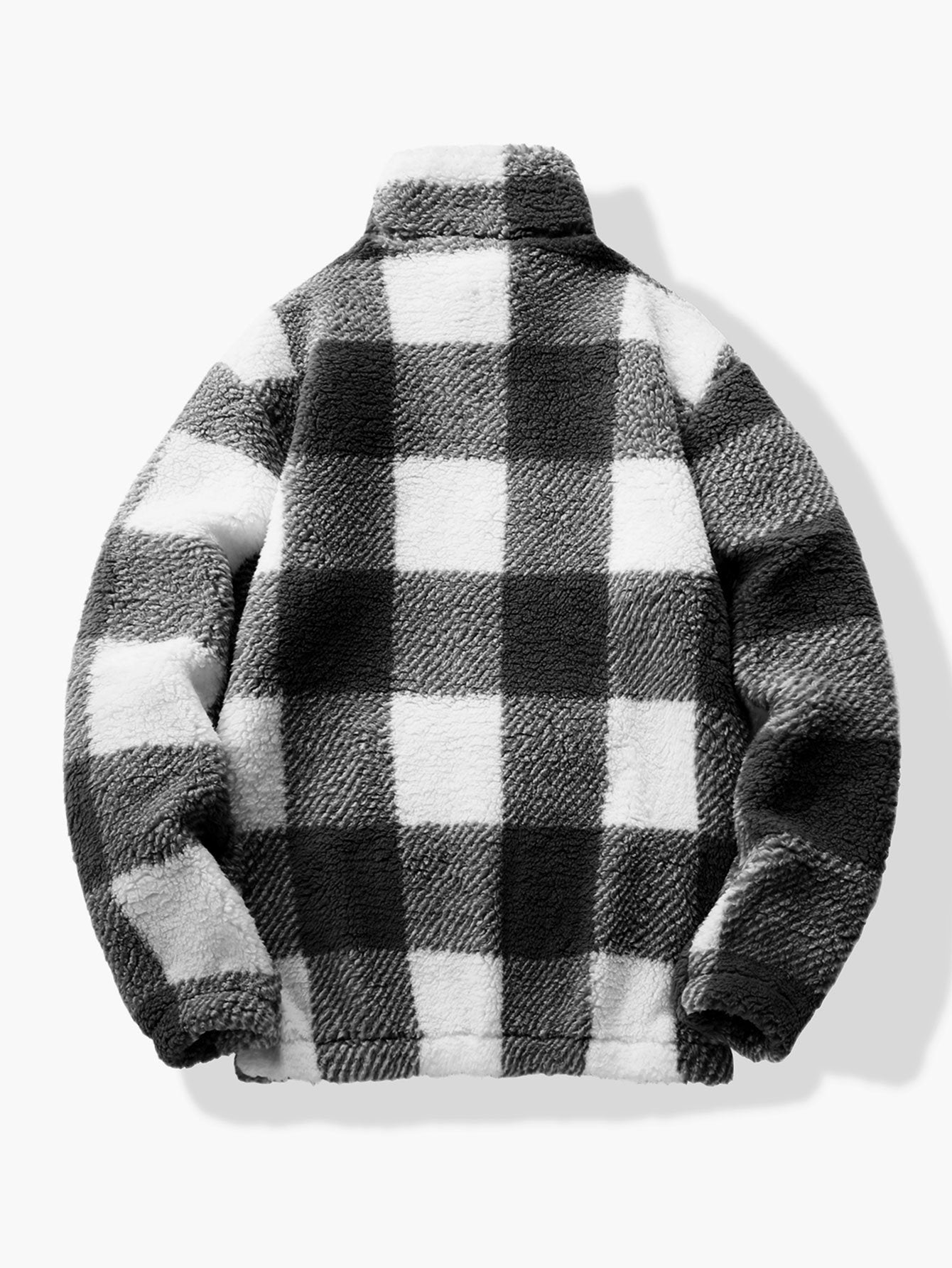 Quarter Zip Plaid Teddy Sweatshirt