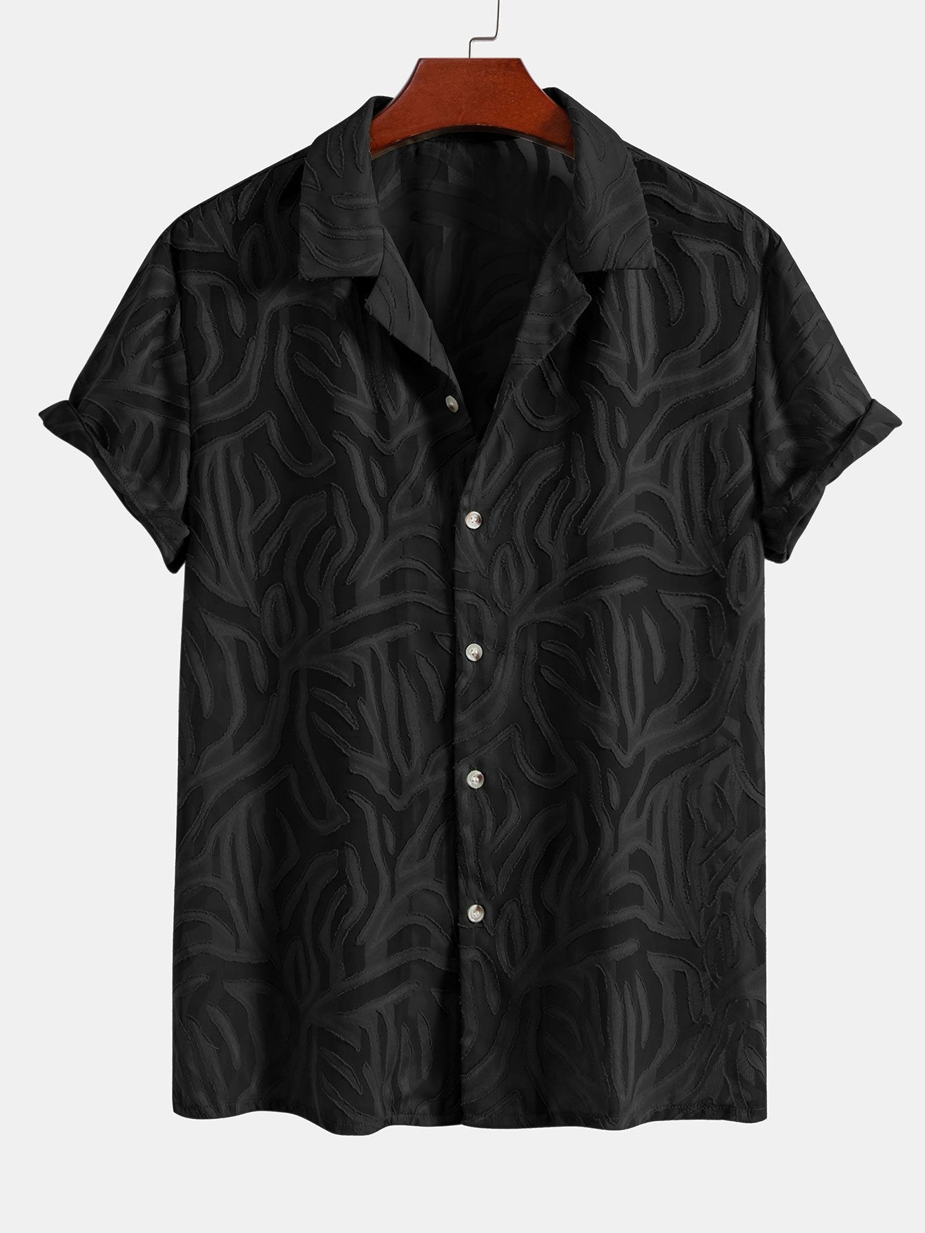 Jacquard Texture Cuban Shirt