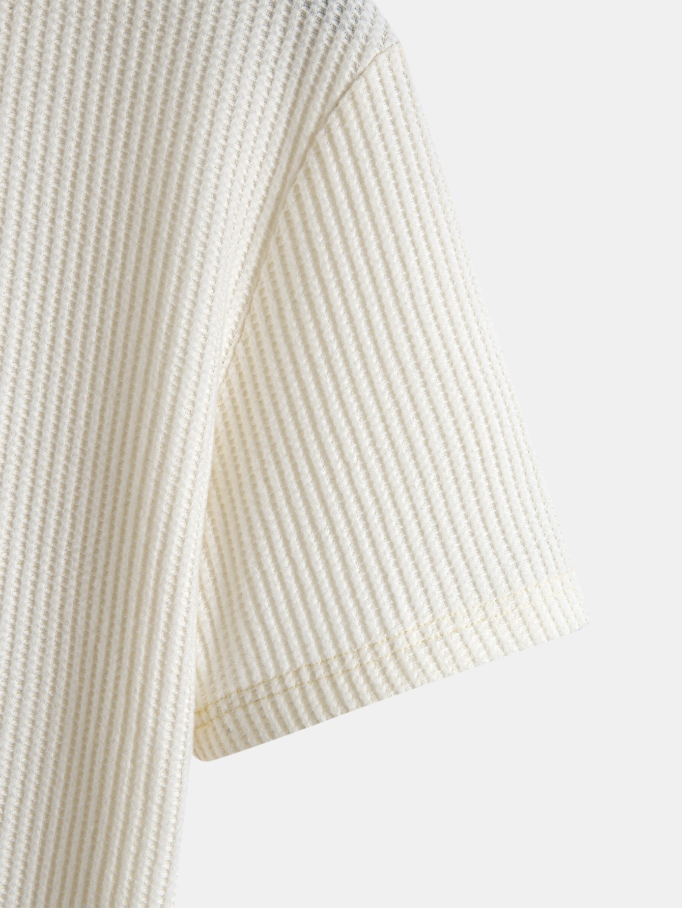 Knitted Waffle Arc Hem Hooded T-Shirt
