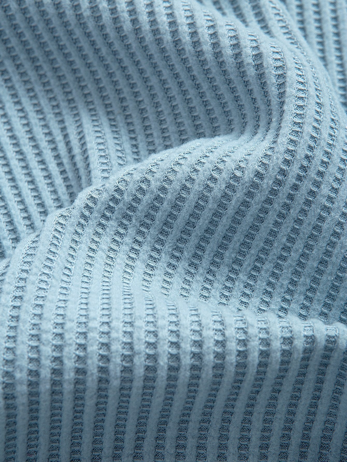 Knitted Waffle Arc Hem Hooded T-Shirt
