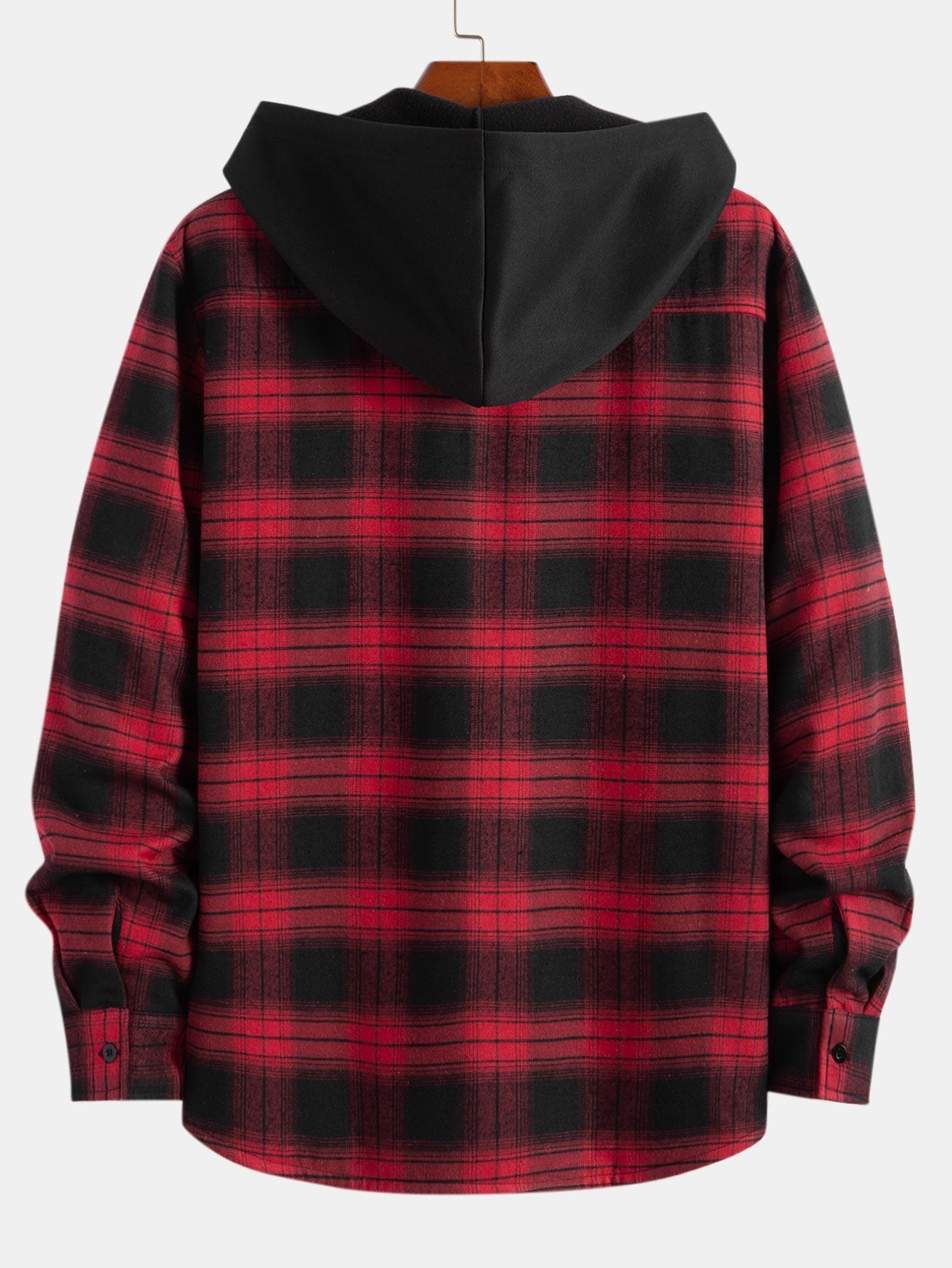 Fleece Lined Plaid Hooded Shirt