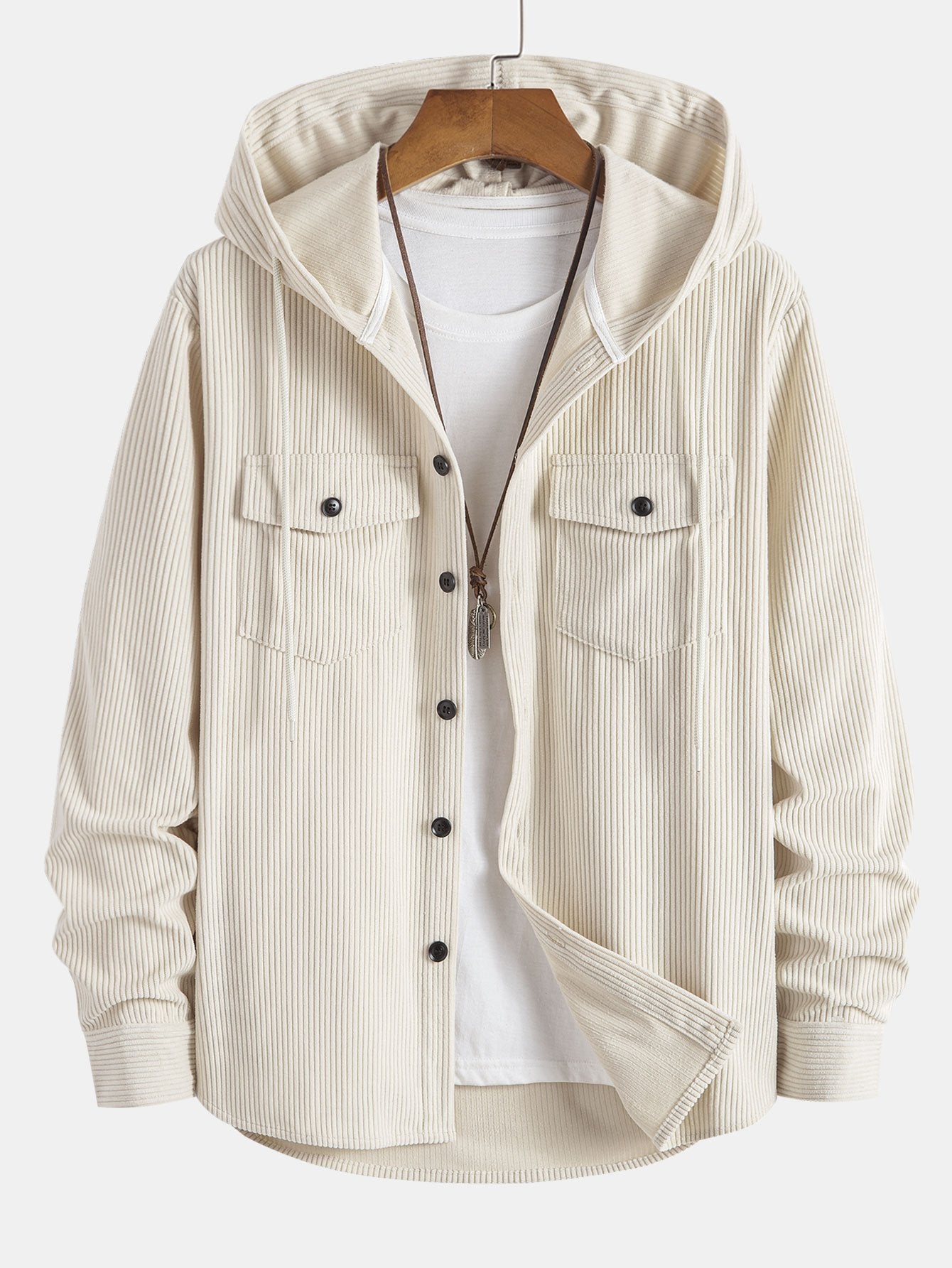 Corduroy Hooded Overshirt