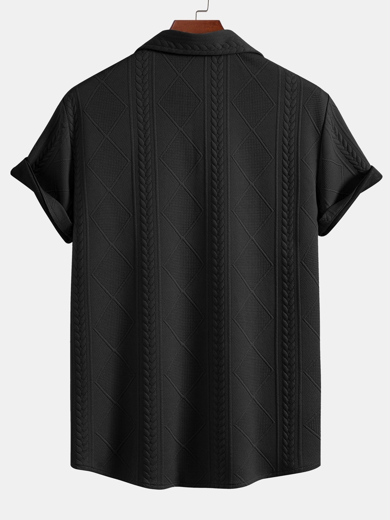Geometric Jacquard Button Up Shirt