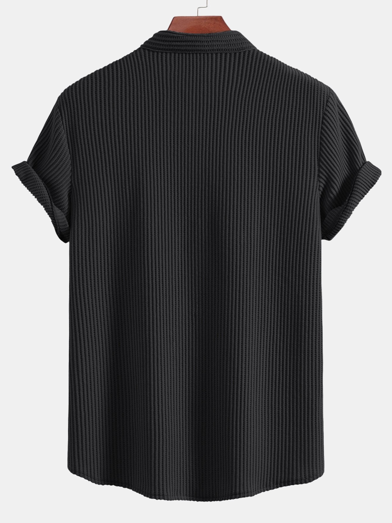 Waffle Stand Collar Shirt
