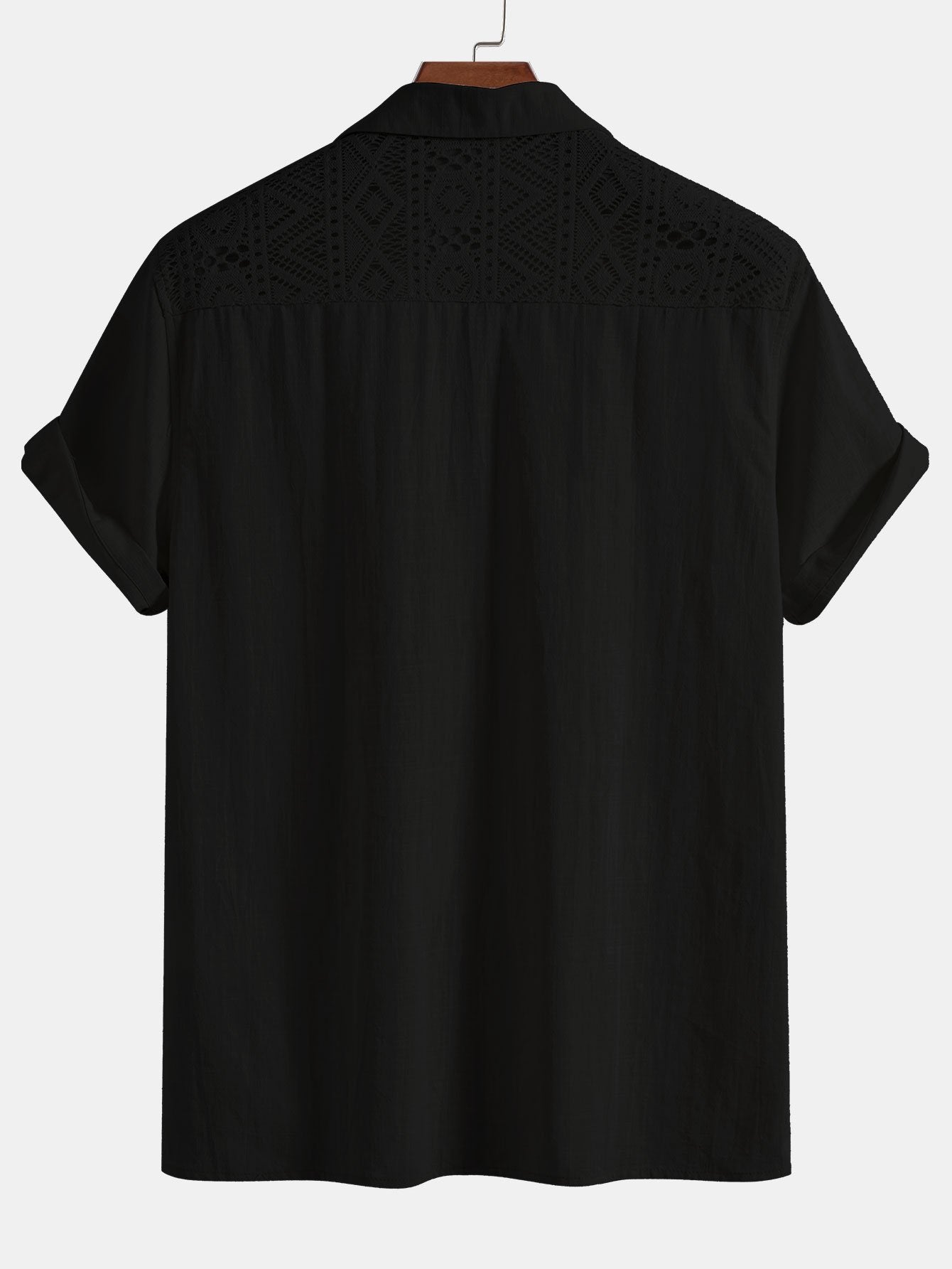 Geometric Textured Patchwork Cuban Shirt
