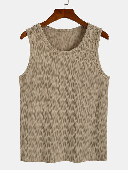 Wave Jacquard Textured Tank Top