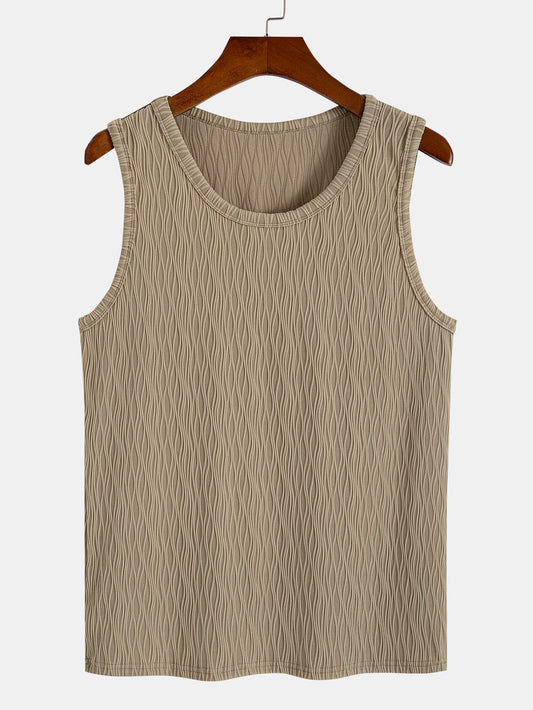 Wave Jacquard Textured Tank Top