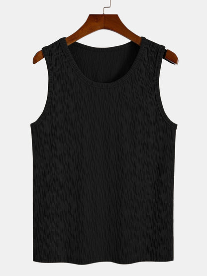 Wave Jacquard Textured Tank Top