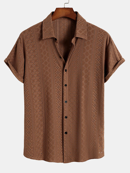 Jacquard Textured Button Up Shirt