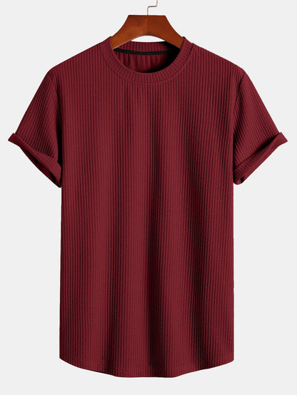 Muscle Fit Ribbed Arc Hem T-Shirt & Shorts