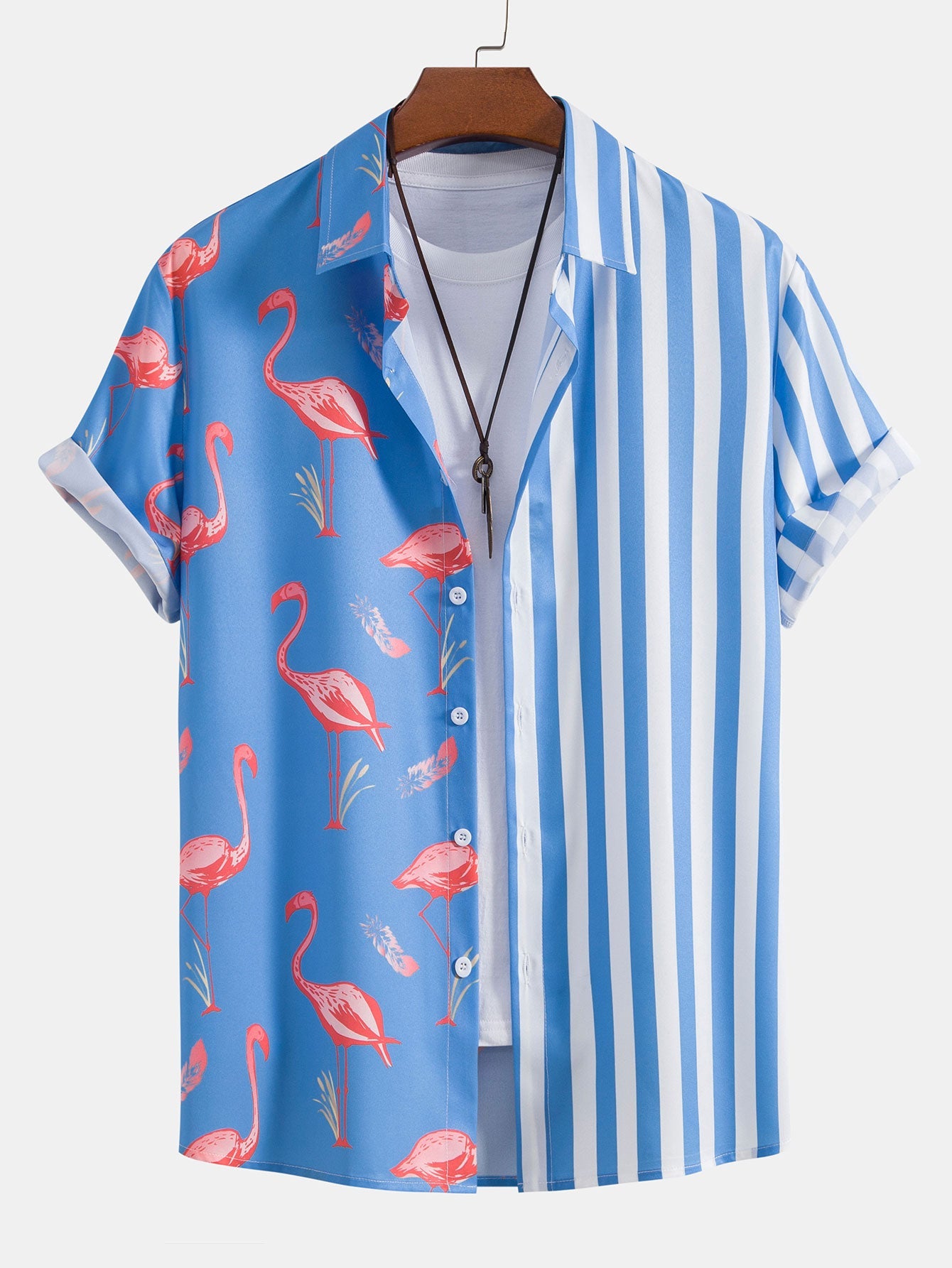 Flamingo Stripe Panel Shirt