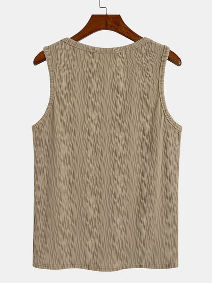 Wave Jacquard Textured Tank Top