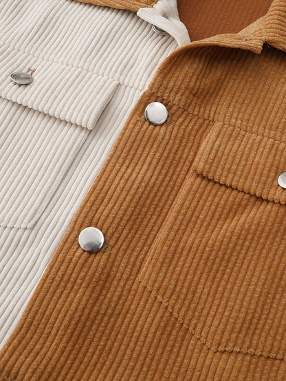 Color Block Corduroy Jacket