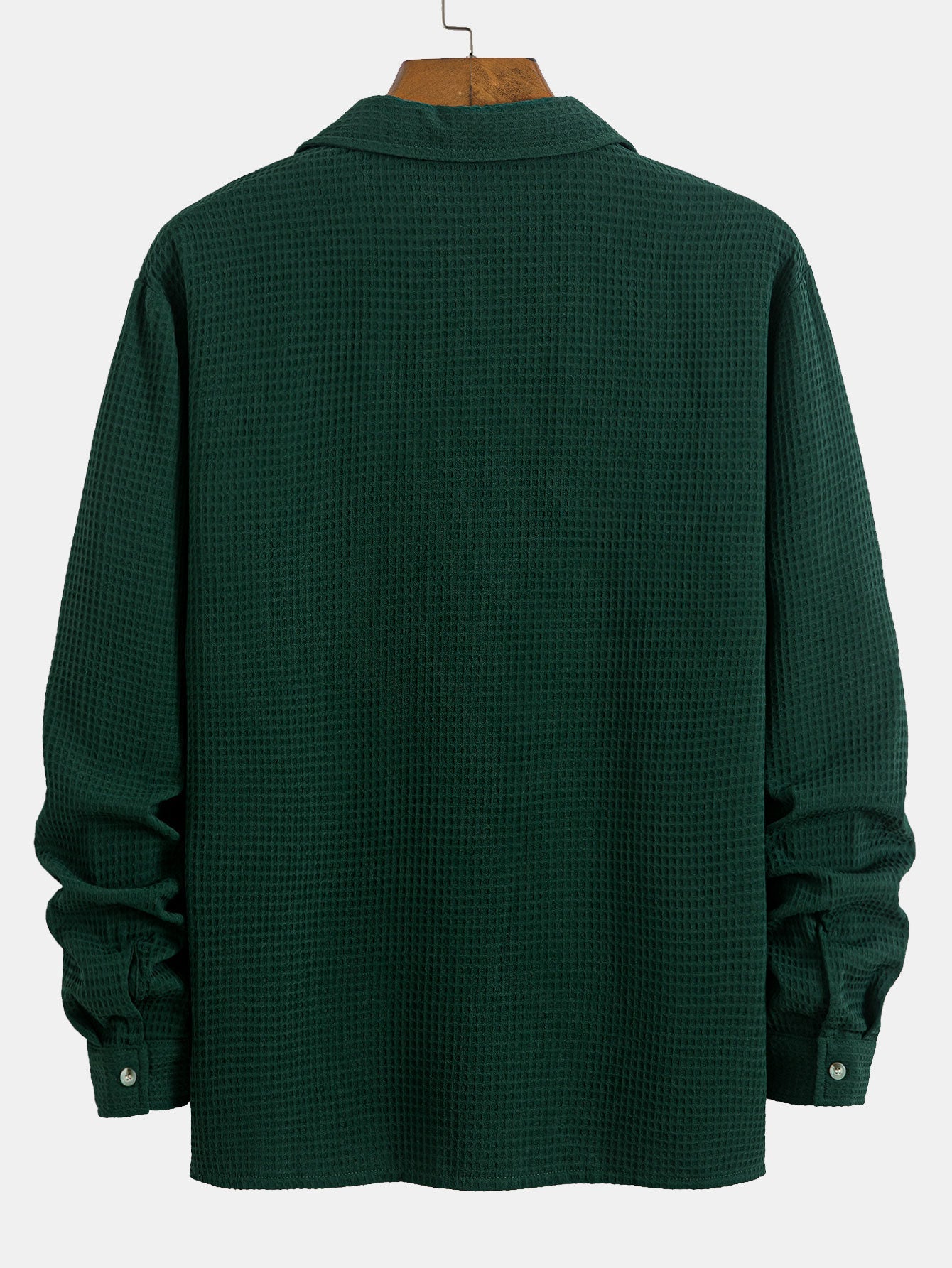 Long Sleeve Waffle Cuban Collar Shirt