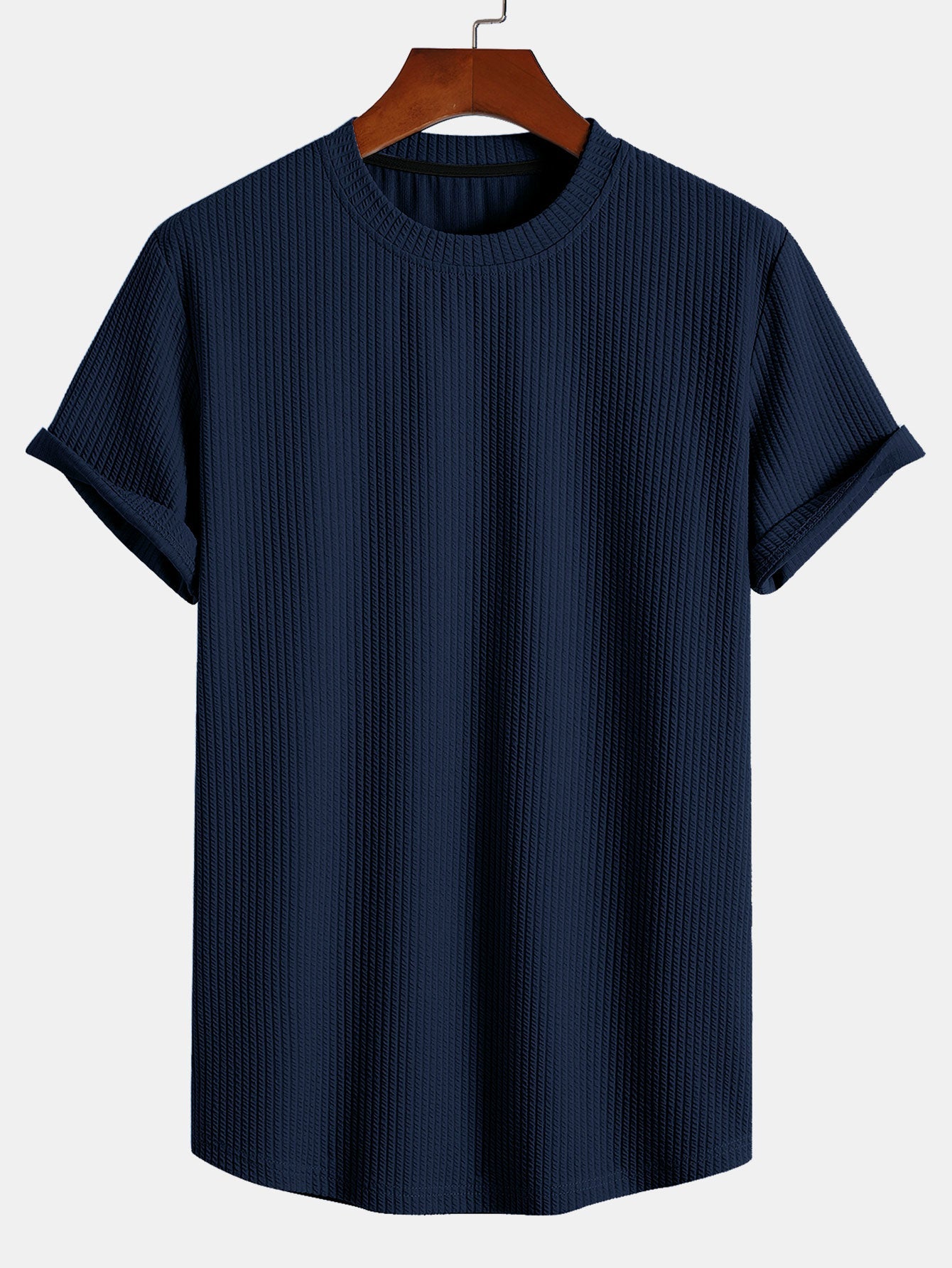 Muscle Fit Ribbed Arc Hem T-Shirt & Shorts