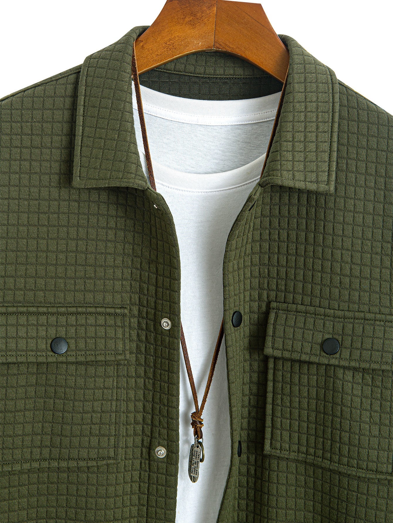 Quilted Waffle Jacquard Overshirt