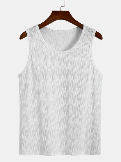 Wave Jacquard Textured Tank Top