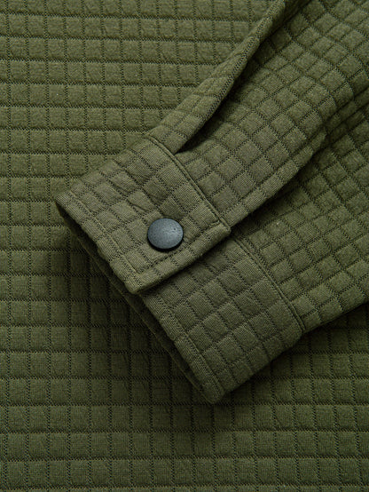 Quilted Waffle Jacquard Overshirt