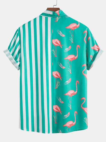 Flamingo Stripe Panel Shirt