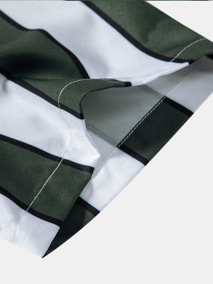 Stripe Print Button Up Shirt